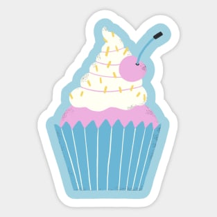 Cute Cupcake with a Cherry Sticker